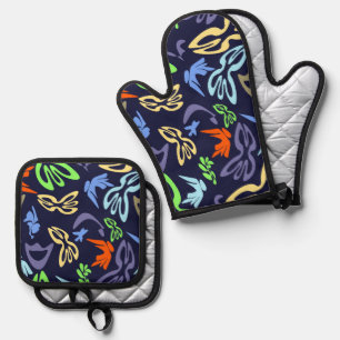 Elves, Butterflies and Masks 4 Oven Mitt & Pot Holder Set