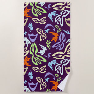 Elves, Butterflies and Masks 5 Beach Towel