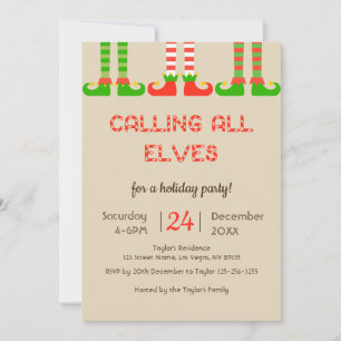 Elves Christmas Holiday Party Invitation