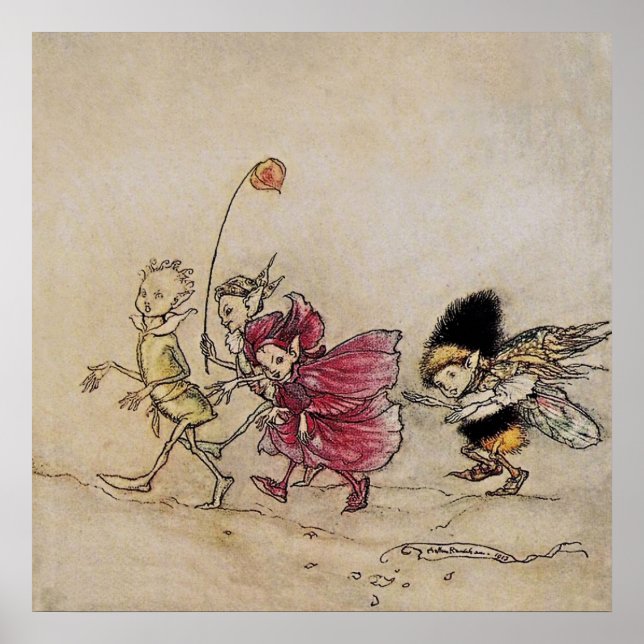 “Elves” Fairy Art by Arthur Rackham Poster (Front)