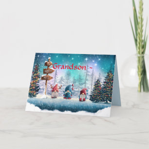 ELVES GRANDSON CHRISTMAS CARD