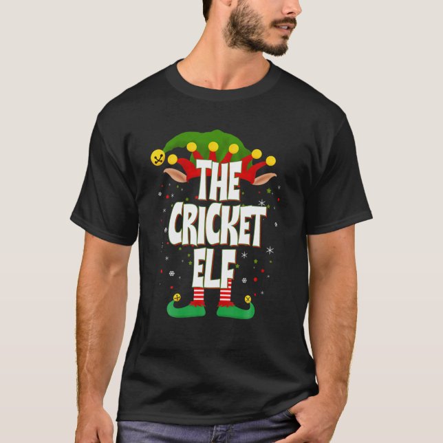 Elves Group The Cricket Elf Christmas T-Shirt (Front)