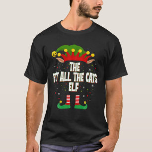 Elves Group The Pet All The Cats Elf Christmas T-Shirt