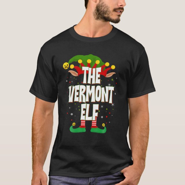 Elves Group The Vermont Elf Christmas T-Shirt (Front)
