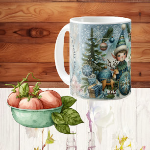 Elves Hail Snowflakes, Ornaments, Jolly Christmas  Coffee Mug