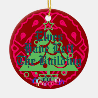 Elves Have Left The Building Ceramic Tree Decoration