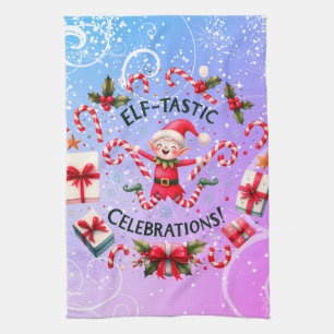 Elves tea towel