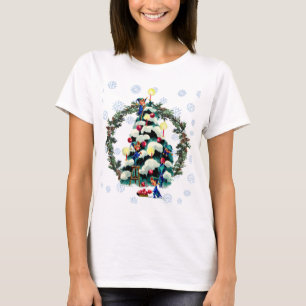 ELVES, TREE & FIR WREATH by SHARON SHARPE T-Shirt