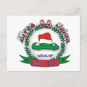 Elves Union Christmas Holiday Postcard