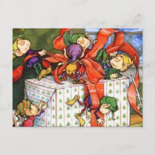 Elves Workshop Christmas Holiday Postcard