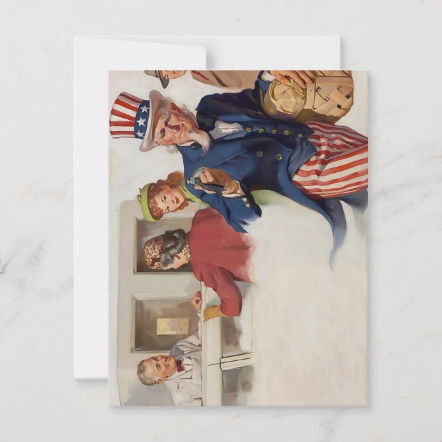 Elvgren Uncle Sam Holiday Card (Front)