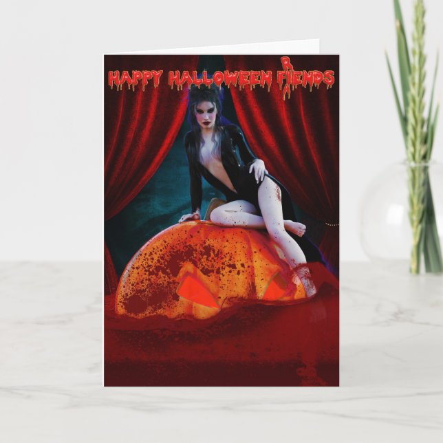 Elvira Mistress of the Dark Halloween Card (Front)