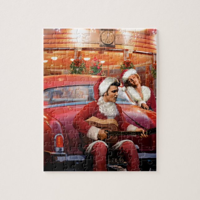 Elvis and Marilyn Christmas Jigsaw Puzzle (Vertical)