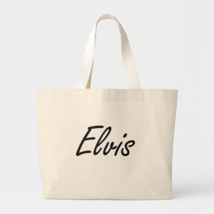 Elvis Artistic Name Design Large Tote Bag