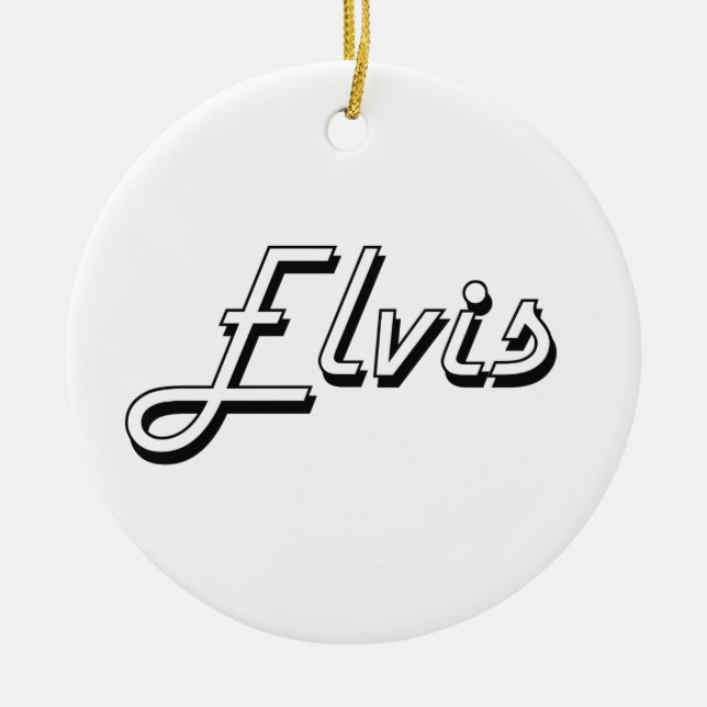 Elvis Classic Retro Name Design Ceramic Tree Decoration (Front)