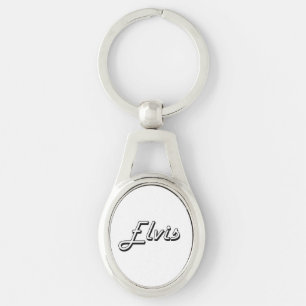 Elvis Classic Retro Name Design Key Ring