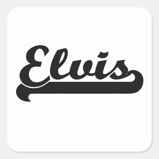 Elvis Classic Retro Name Design Square Sticker (Front)