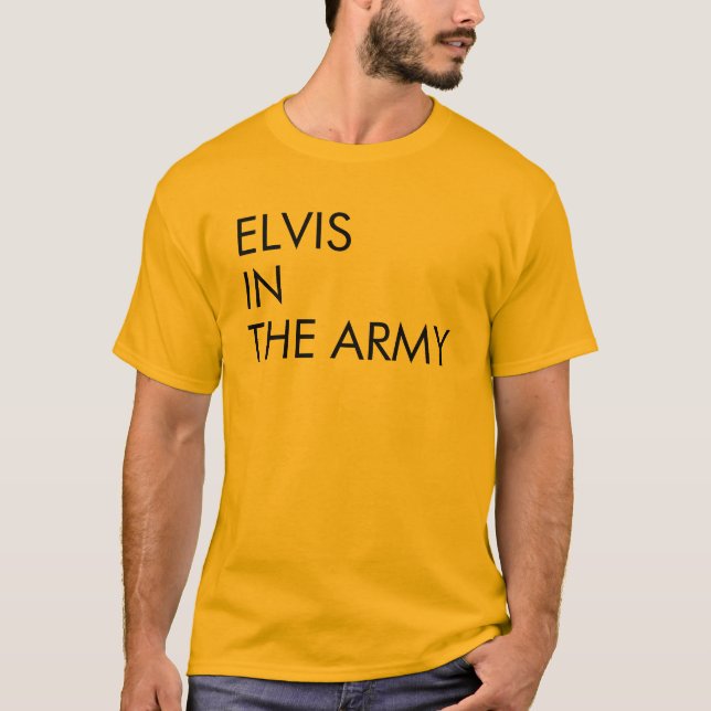 Elvis In The Army Men's T-Shirt (Front)