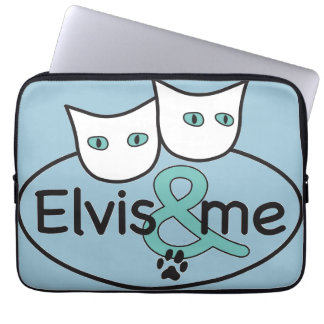 'Elvis & me' 13"-14" Light Blue Laptop Sleeve