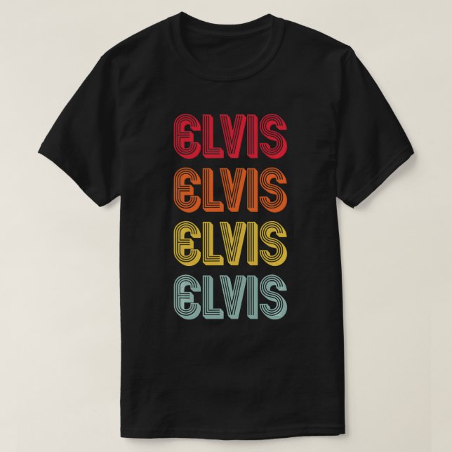 ELVIS Name Personalised Funny Retro Vintage Birthd T-Shirt (Design Front)