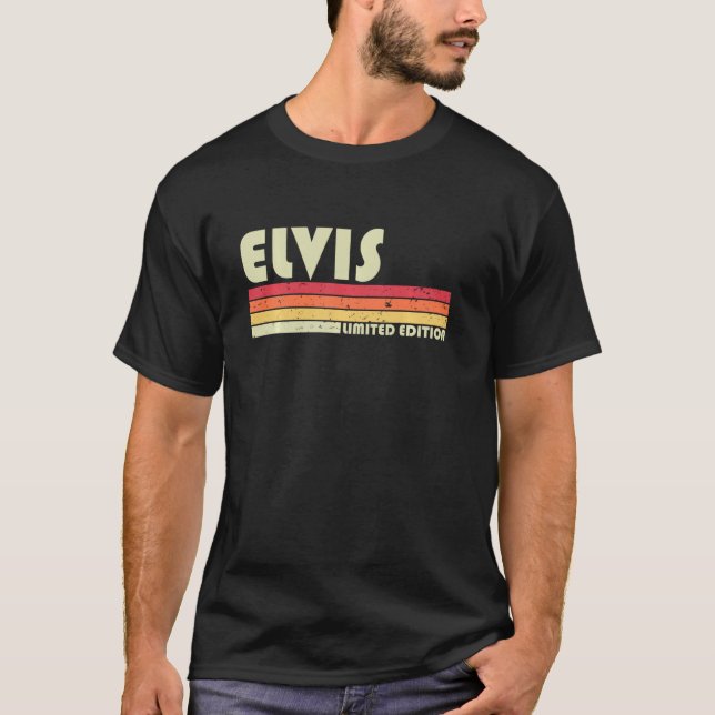 Elvis Name Personalised Funny Retro Vintage Birthd T-Shirt (Front)