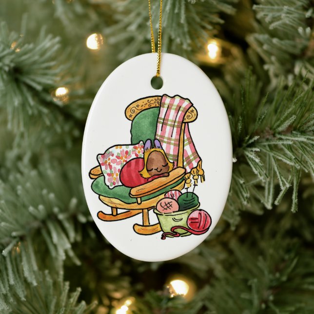 Elvis on the rocking chair ceramic ornament (Tree)