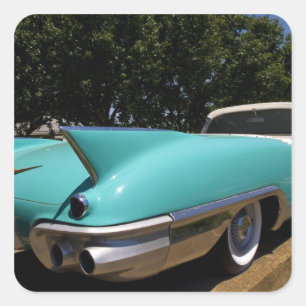 Elvis Presley's Green Cadillac Convertible in Square Sticker