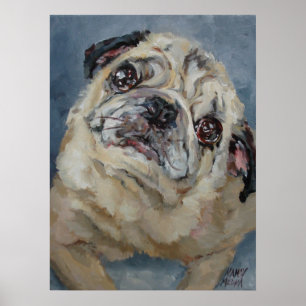 Elvis Puggy Portrait Poster by Nancy Medina