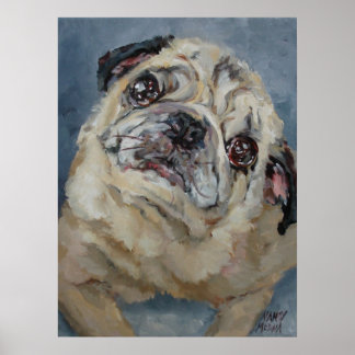 Elvis Puggy Portrait Poster by Nancy Medina