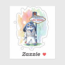 Elvis Sticker Las Vegas Cute Benny Blue Bunny 