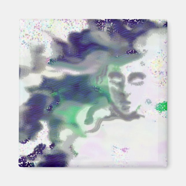 Elvish face -  digital drawing, fantasy Art Magnet (Front)