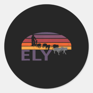Ely Dog Sledding Minnesota Mushing Sleigh Skijorin Classic Round Sticker