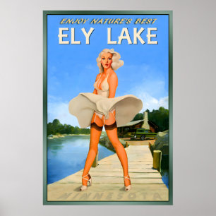 Ely Lake Minnesota New Marilyn Monroe Travel Poster