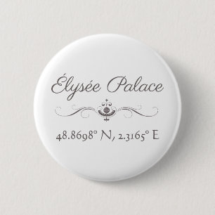 Élysée Palace Latitude Longitude 6 Cm Round Badge