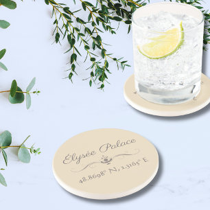 Élysée Palace Latitude Longitude Coaster