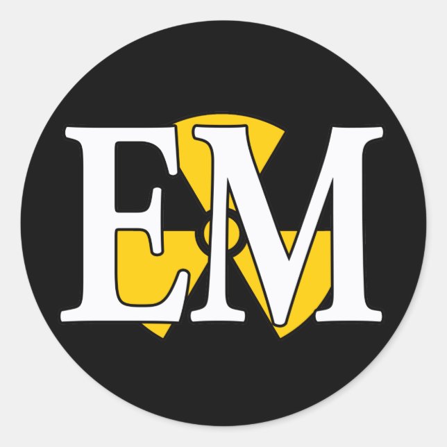 EM Navy Nuke Classic Round Sticker (Front)