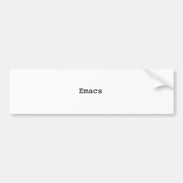 Emacs Bumper Sticker (Front)
