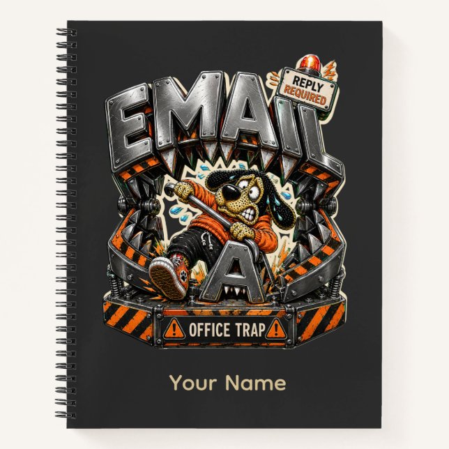 Email Office Trap Personalised Funny Office Spiral Notebook (Front)