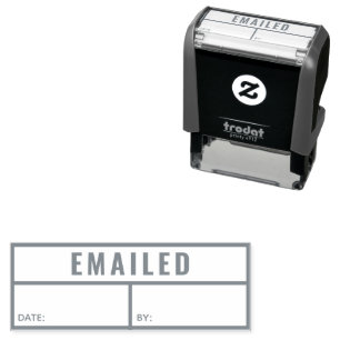 Emailed with date and by rectangle frame self-inking stamp