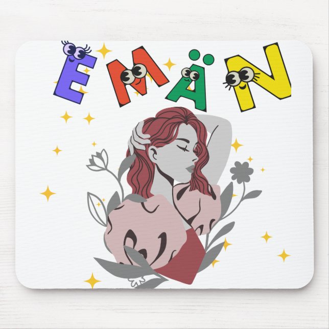 EMAN cute name design Mouse Pad (Front)