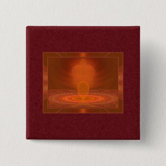 Emanations Abstract Art 15 Cm Square Badge (Front)