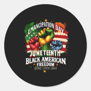 Emancipation Day Juneteenth Black American Flag Fr Classic Round Sticker