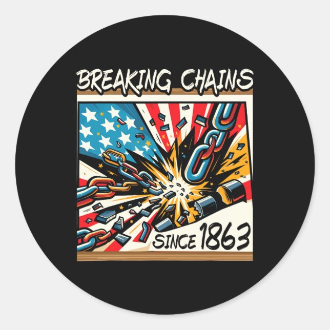 Emancipation Proclamation African American Junetee Classic Round Sticker (Front)