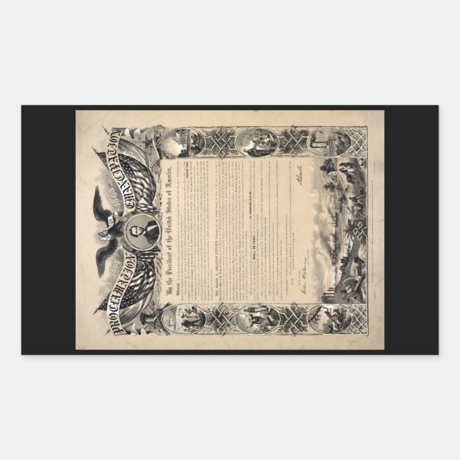 Emancipation Proclamation Print Rectangular Sticker (Front)