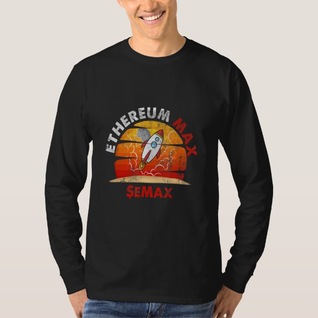 Emax Ethereummax Crypto Token Cryptocurrency Block T-Shirt (Front)