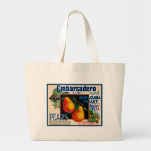 Embarcadero Fancy Santa Clara Pears Large Tote Bag
