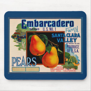 Embarcadero Fancy Santa Clara Pears Mouse Pad