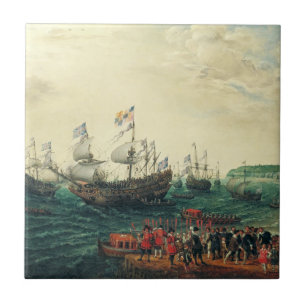 Embarkation at Margate of the Elector Palatine  Ceramic Tile