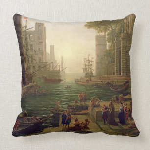 Embarkation of St. Paula Romana at Ostia, 1637-39 Cushion