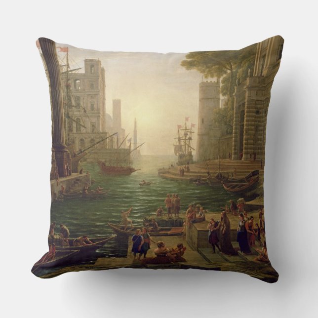 Embarkation of St. Paula Romana at Ostia, 1637-39 Cushion (Front)